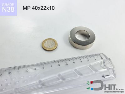 MP 40x22x10 N38 - neodymowe magnesy pierścieniowe