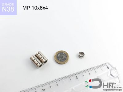 MP 10x6x4 N38 - neodymowe magnesy pierścieniowe