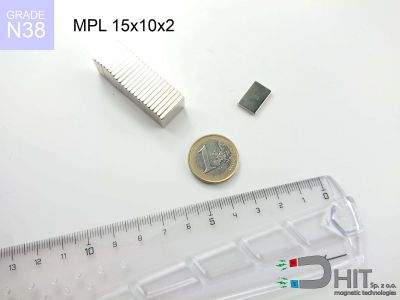 MPL 15x10x2 N38 - magnesy w kształcie sztabki