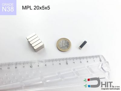 MPL 20x5x5 N38 - magnesy neodymowe płytkowe