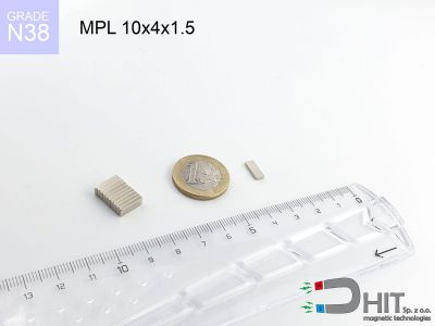 MPL 10x4x1.5 N38 magnes płytkowy
