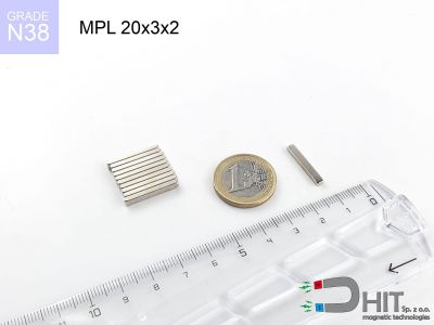 MPL 20x3x2 N38 - magnesy neodymowe płaskie