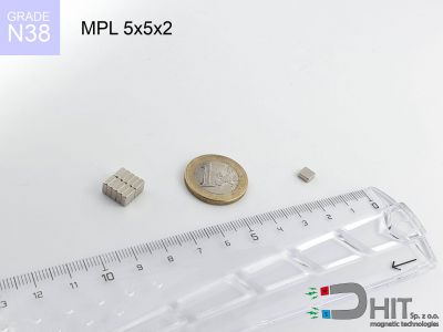 MPL 5x5x2 N38 - magnesy neodymowe płaskie