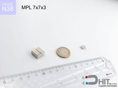 MPL 7x7x3 N38 - neodymowe magnesy płytkowe