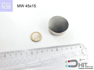 MW 45x15 N38 magnes walcowy