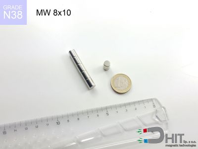MW 8x10 N38 - magnesy w kształcie krążka
