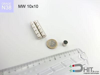 MW 10x10 N38 magnes walcowy