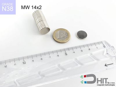 MW 14x2 N38 magnes walcowy