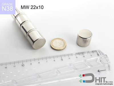 MW 22x10 N38 magnes walcowy