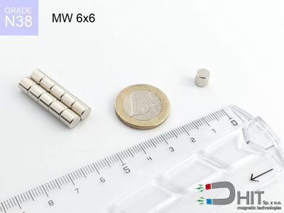 MW 6x6 N38 magnes walcowy