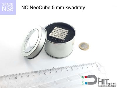 NC NeoCube 5 mm kwadraty N38 - neocube - magnesy neodymowe w kulkach