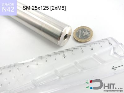 SM 25x125 [2xM8] N42 separator magnetyczny