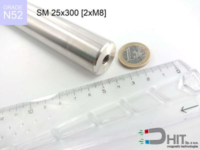 SM 25x300 [2xM8] [N52] - separator magnetyczny