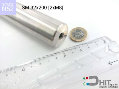 SM 32x200 [2xM8] N52 separator magnetyczny