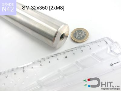 SM 32x350 [2xM8] [N42] - separator magnetyczny