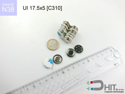 UI 17.5x5 [C310] N38 - magnetyczne zaciski do identyfikatorów