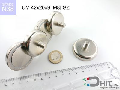 UMGZ 42x20x9 [M8] GZ N38 - magnesy w obudowie z gwintem wewnętrznym
