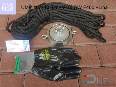 UMP 107x40 [M8+M10] GW F400 Lina N38 - magnesy neodymowe do szukania w wodzie
