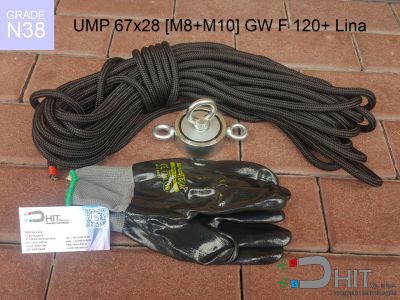 UMP 67x28 [M8+M10] GW F120 Lina N38 - neodymowe magnesy dla poszukiwaczy