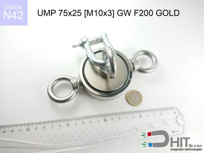 UMP 75x25 [M10x3] GW F200 GOLD N42 uchwyt do poszukiwań