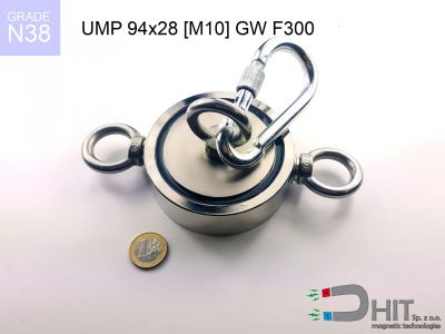 UMP 94x28 [3xM10] GW F300 GOLD N38 - uchwyty magnetyczne do poszukiwań w wodzie